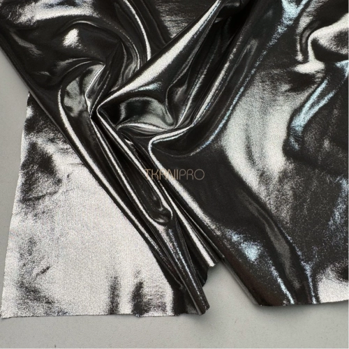 Ткань бифлекс с напылением цвет серебро, арт. BF1932-2