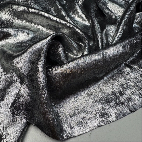 Плательная блузочная ткань металлик арт. BHC1001-4 цвет серый