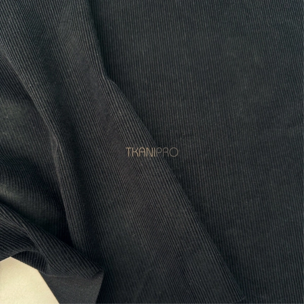 Вельвет хлопок цвет черный, арт. IKV2035-8