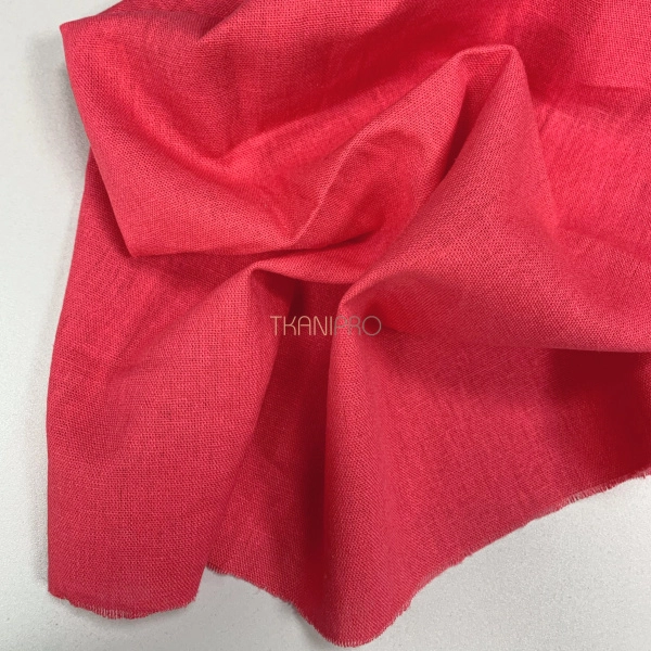 Ткань лён с вискозой цвет розовый коралловый, арт. L2145-20