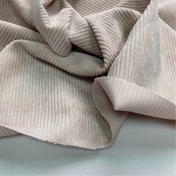 Вельвет ткань цвет светло-бежевый, арт. KV5351-5