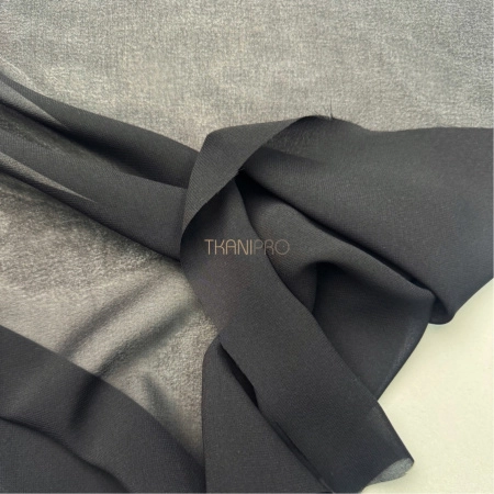 Шифон софт цвет черный, арт. SH2023-11