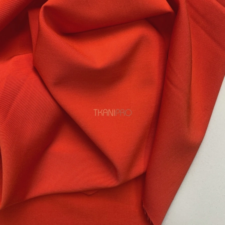 Костюмная ткань с вискозой цвет красный морковный, арт. K1935-4