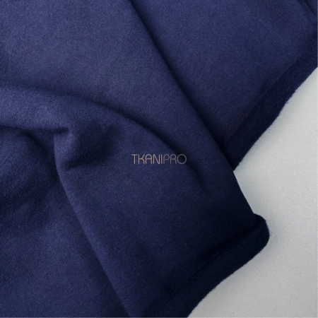 Ткань футер 3-х нитка с начесом цвет синий, арт. DF2060-12