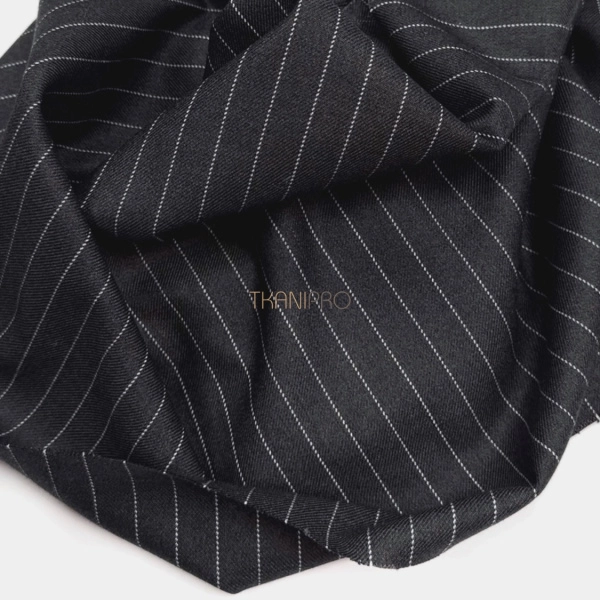 Костюмная плотная ткань в полоску цвет серый меланж, арт. KD2074-1