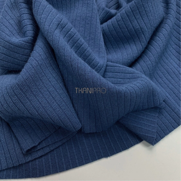 Ткань лапша трикотажная синяя джинсовая, арт. WD4082-15