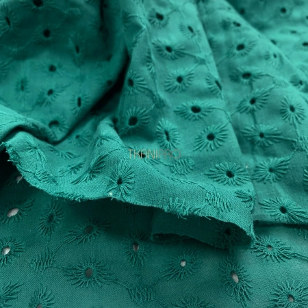 Хлопковое шитье, арт. QS2048-2 цвет изумрудный зеленый