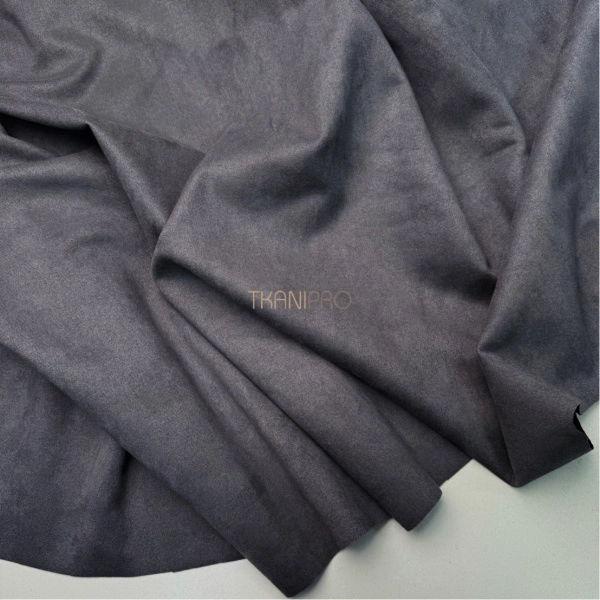 Замша на скубе цвет графит, арт. M1344-12