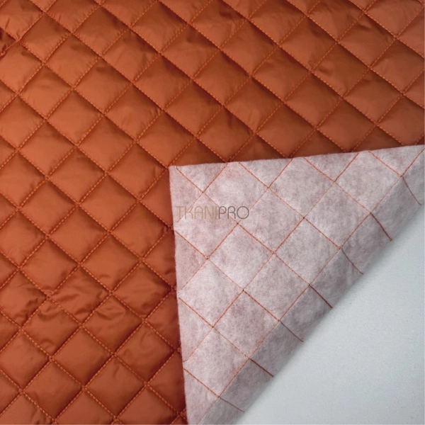 Стеганая ткань на синтепоне цвет теракотовый, арт. PS2120-89