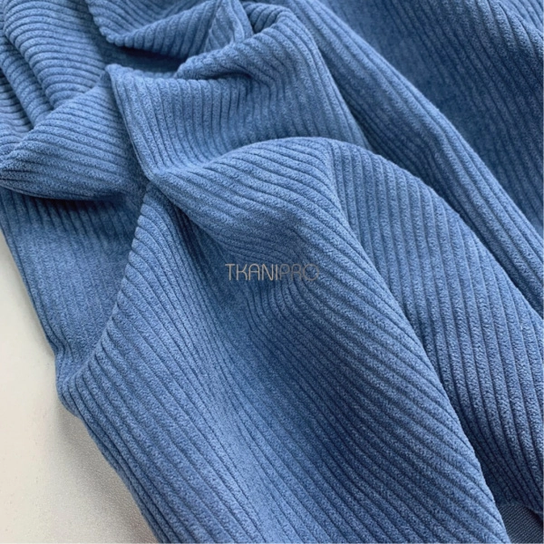 Вельвет ткань цвет темно-голубой, арт. KV5351-9