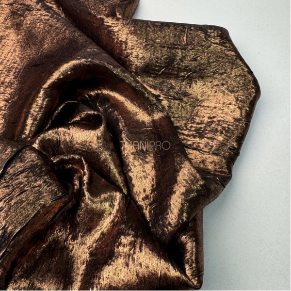 Плательная блузочная ткань металлик арт. BHC1101-2 цвет коричневый