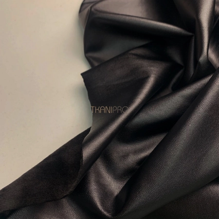 Искусственная кожа на велюре черная, арт. OW1860-1