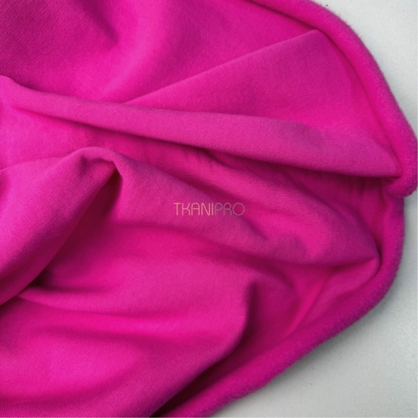 Ткань футер 3-х нитка с начесом, арт. DF2060-3 цвет фуксия
