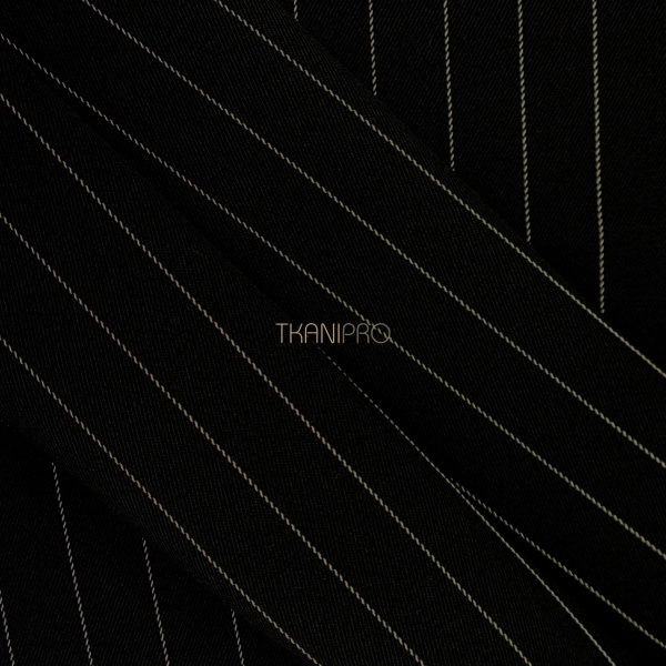 Ткань костюмная в полоску, арт. BK1934-18 цвет черный