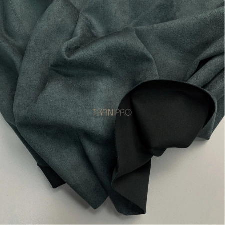 Замша на скубе цвет зеленый хвойный, арт. M1339-4