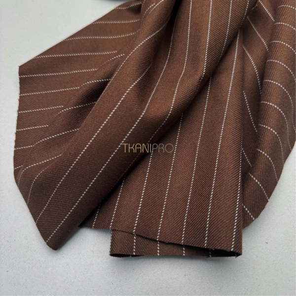 Костюмная плотная ткань в полоску, арт. KD2070-2 цвет темно бежевый