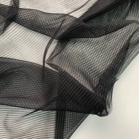 Плиссе фатин 4мм цвет черный, арт. PXF4105-10