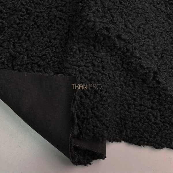 Пальтовый мех барашек цвет черный, арт. WF3030-5