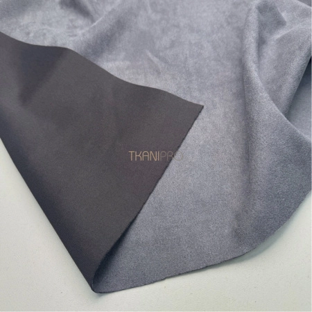 Замша на скубе цвет графит, арт. M1345-2