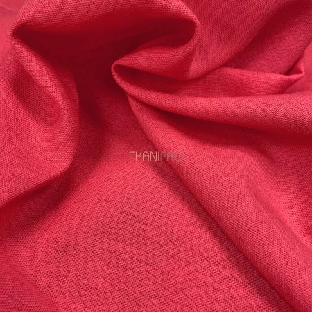 Ткань лён с вискозой цвет розовый коралловый, арт. L2145-20