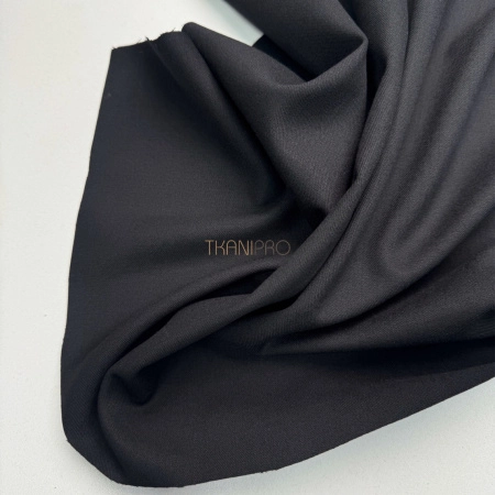Костюмный твил с хлопком стрейч цвет черный, арт. KL3101-19