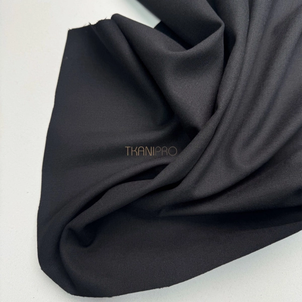 Костюмный твил с хлопком стрейч цвет черный, арт. KL3101-19