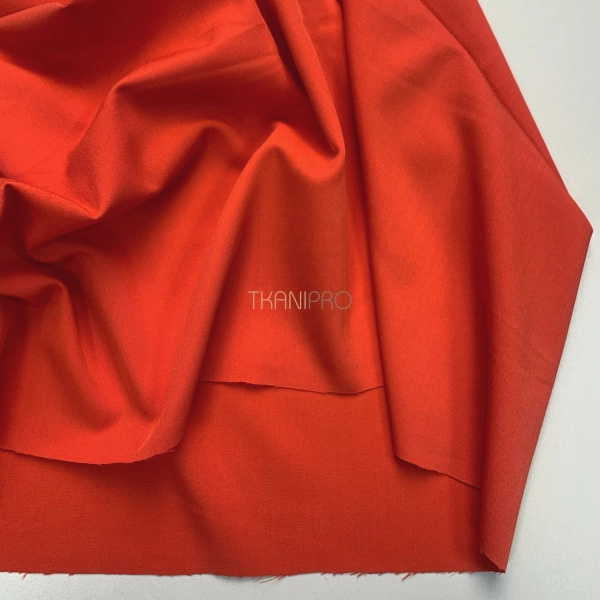 Костюмная ткань с вискозой цвет красный морковный, арт. K1935-4