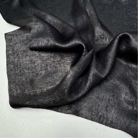 Плательная блузочная ткань металлик  цвет черный арт. BHC1202-6