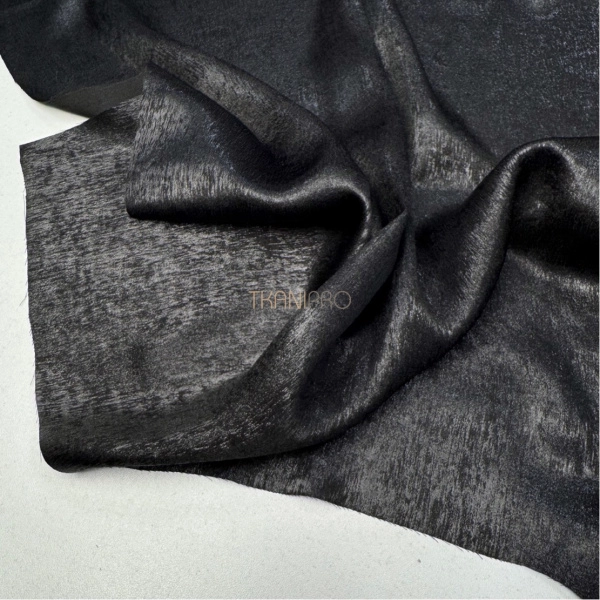 Плательная блузочная ткань металлик  цвет черный арт. BHC1202-6