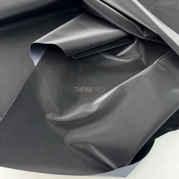 Плащевая ткань софт черная, арт. PL7002-1