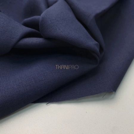 Ткань лён с вискозой цвет синий, арт. L2154-11