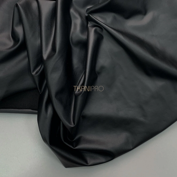 Искусственная кожа на флисе, арт. OW1854-1 цвет черный