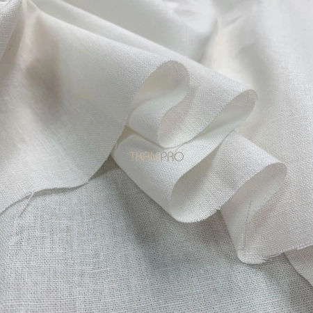 Ткань лён с вискозой цвет белый, арт. L2150-1