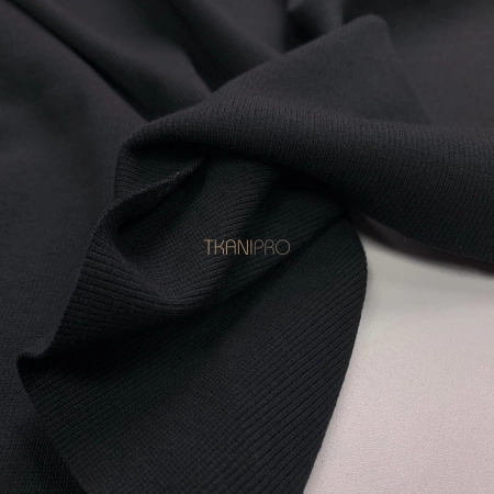 Трикотаж кашкорсе, арт. DW1201-2 цвет черный