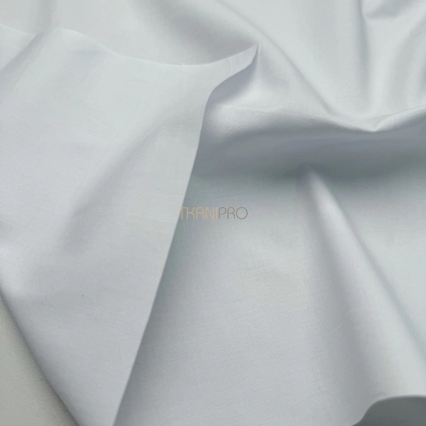 Хлопок поплин стрейч цвет белый, арт. TC2043-1