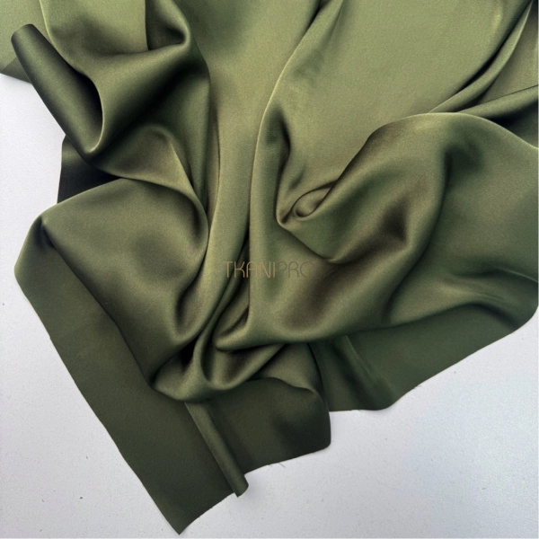 Шелк искусственный цвет хаки, арт. S2141-12