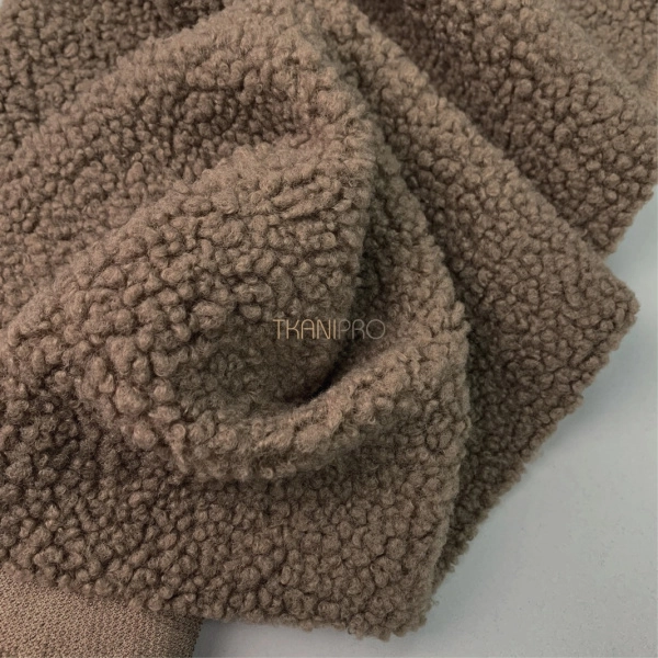 Мех барашек цвет коричневый ореховый, арт. WF3040-46