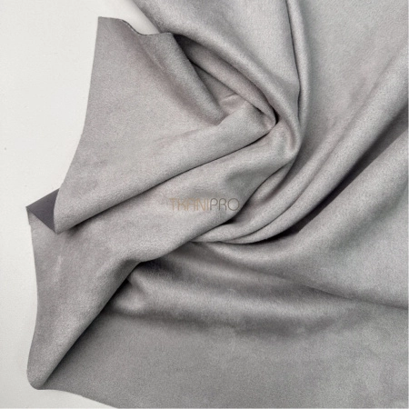 Замша на трикотажной основе  цвет серый, арт. M1344-17