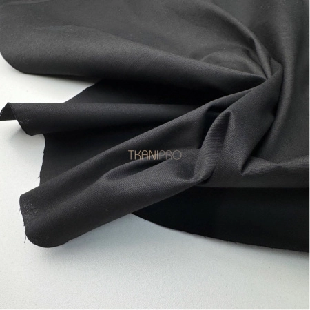 Хлопок поплин стрейч цвет черный, арт. TC2035-42