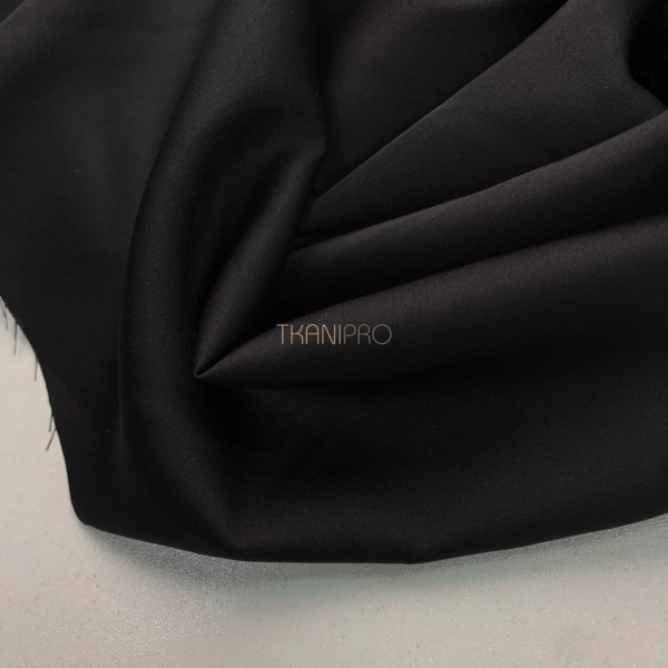 Искусственный шелк плотный цвет черный, арт. S5139-6