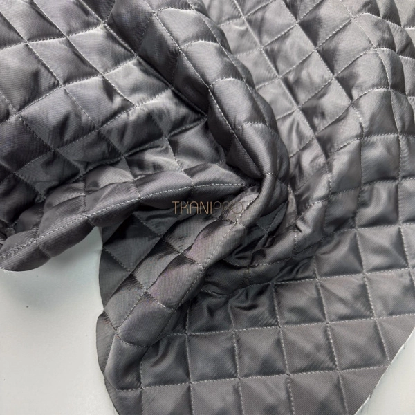 Стеганая ткань на синтепоне цвет серый, арт. IPS2016-3