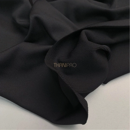 Трикотаж в рубчик цвет черный, арт. TM2113-8