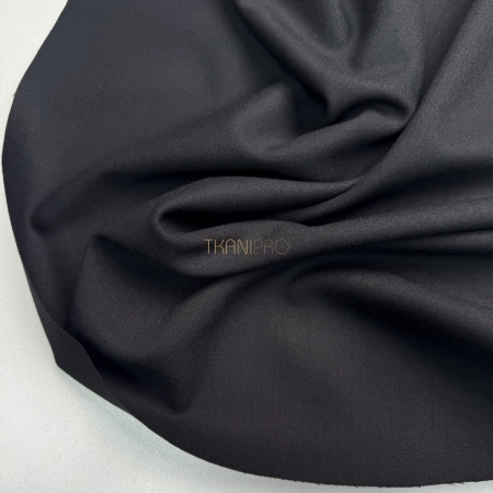 Костюмный твил с хлопком стрейч цвет черный, арт. KL3101-19