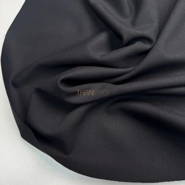 Костюмный твил с хлопком стрейч цвет черный, арт. KL3101-19