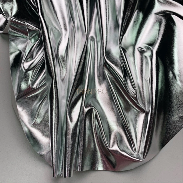 Ткань кожа серебро, арт. OL3003-11