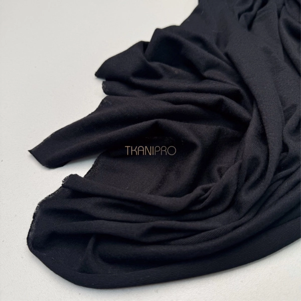 Тонкий трикотаж стрейч цвет черный, арт. DK2002-7