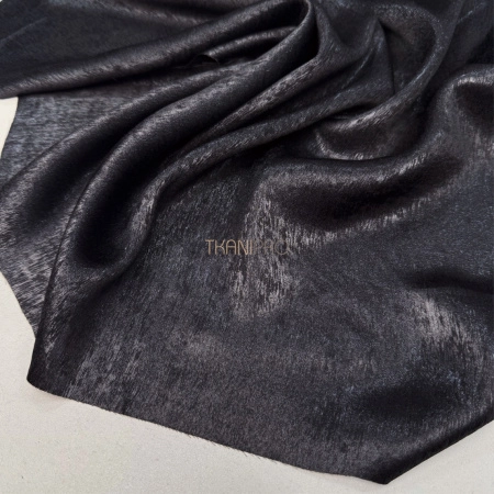 Плательная блузочная ткань металлик  цвет черный арт. BHC1202-6