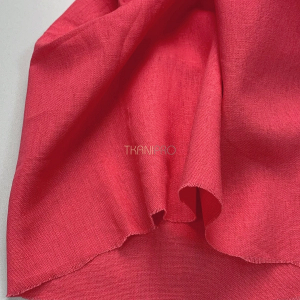 Ткань лён с вискозой цвет розовый коралловый, арт. L2145-20