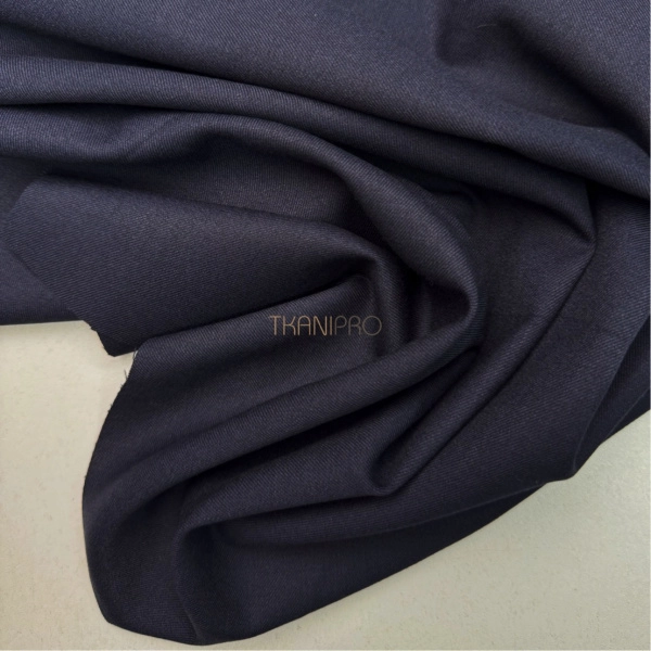 Костюмный твил с хлопком стрейч цвет синий, арт. KL3101-18