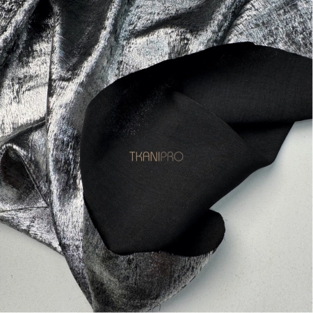 Плательная блузочная ткань металлик арт. BHC1001-4 цвет серый